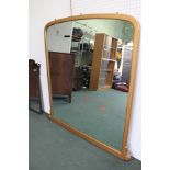 A VICTORIAN DESIGN GILT FRAMED OVERMANTEL MIRROR, 122cm wide