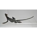 MICHAEL STOREY A BRONZE SCULPTURE of a wall climbing lizard