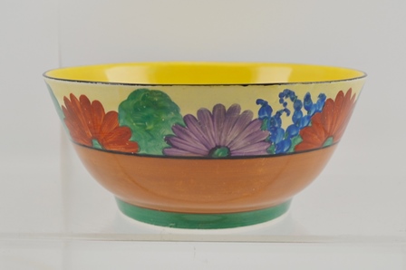 A QUANTITY OF CLARICE CLIFF "BIZARRE" PAINTED CERAMICS "Gay Day" pattern, comprising; a bowl 17cm - Image 2 of 4