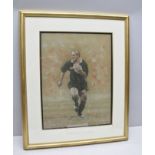 STEPHEN DOIG "Jonah Lomu 1975-2015 New Zealand All Black rugby player", Pastel drawing, signed and