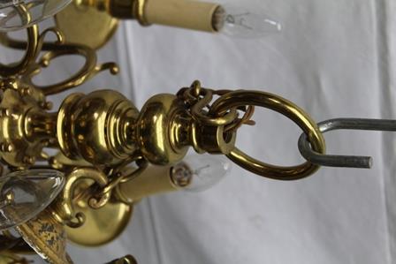 A DUTCH DESIGN BRASS CEILING CHANDELIER, six branch design approximately 47cm high - Image 4 of 4