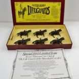 A "BRITAIN'S" LIMITED EDITION COLLECTORS MODELS SET OF PAINTED CAST METAL "LIFE GUARDS", no.2389