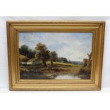 19TH CENTURY BRITISH SCHOOL Rural Landscape Study. Oil on canvas, unsigned, 49cm x 75cm, in