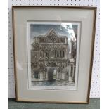 VALERIE THORNTON "St Ethelbert Gate, Norwich", an artist's proof etching, signed and dated 87, in