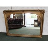 A VICTORIAN DESIGN GILT FRAMED OVERMANTEL MIRROR, having acanthus and rope twist decoration, overall