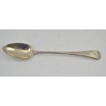 A GEORGE III SILVER BASTING SPOON, handle terminal with canted corners, monogrammed "M", London