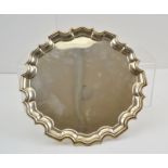 ADIE BROTHERS OF BIRMINGHAM A GEORGIAN DESIGN SILVER SALVER having pie-crust edge