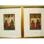 A PAIR OF LIMITED EDITION PRINTS depicting Lewis Chessmen by Mcnab