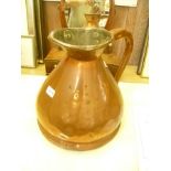 A 19TH CENTURY COPPER ALE JUG to hold two gallons