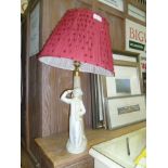 A SPANISH PORCELAIN FIGURAL BASED TABLE LAMP