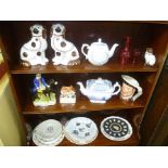 A SELECTION OF COMMEMORATIVE PLATES together with a selection of decorative pottery and glassware