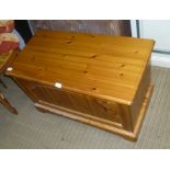 A MODERN PINE BLANKET CHEST