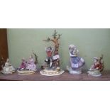 FIVE VARIOUS PORCELAIN CHILDREN'S FIGURAL GROUPS one being Lladro