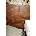 AN EARLY 20TH CENTURY MAHOGANY FINISHED SLENDER FIVE DRAWER CHEST