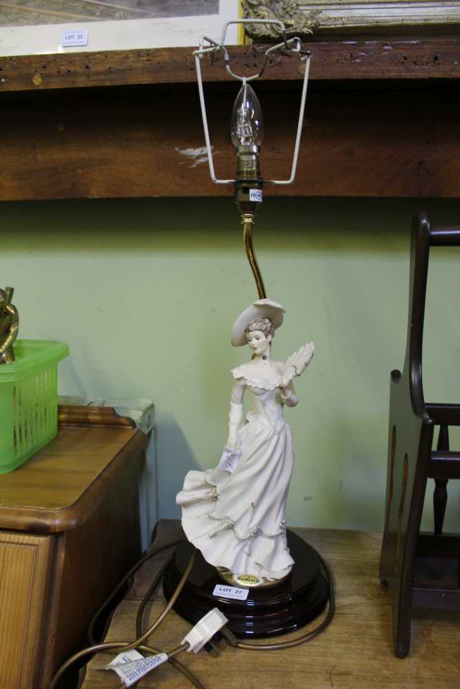 AN ITALIAN TABLE LAMP in the form of a Lady of fashion