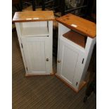 A PAIR OF PART PAINTED PINE UNITS