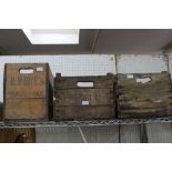 THREE USEFUL AND COLLECTABLE WOODEN CRATES