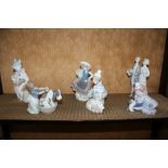 A SELECTION OF SPANISH PORCELAIN FIGURINES the majority of children