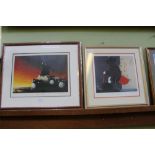 TWO LIMITED EDITION MACKENZIE THORPE PRINTS in gallery mounts and frames, each having