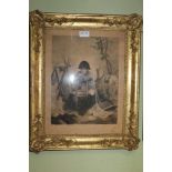 A 19TH CENTURY PRINT OF NAPOLEON, glazed in fancy moulded gilt frame