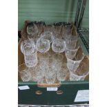 A BOX CONTAINING STEMMED DRINKING GLASSES