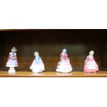 FOUR SMALL SIZED ROYAL DOULTON FEMALE FIGURINES
