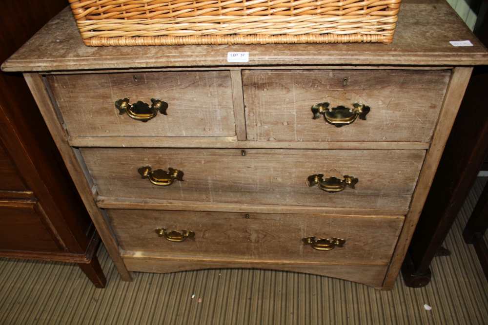 A LATE 19TH CENTURY FOUR DRAWER BEDROOM CHEST