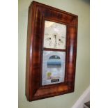 A 19TH CENTURY AMERICAN ROSEWOOD WALL CLOCK