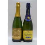 HEIDSIECK MONOPOLE NV champagne 1 bottle LES CAVES DU VIEUX PRESSOIR NV sparkling 1 bottle