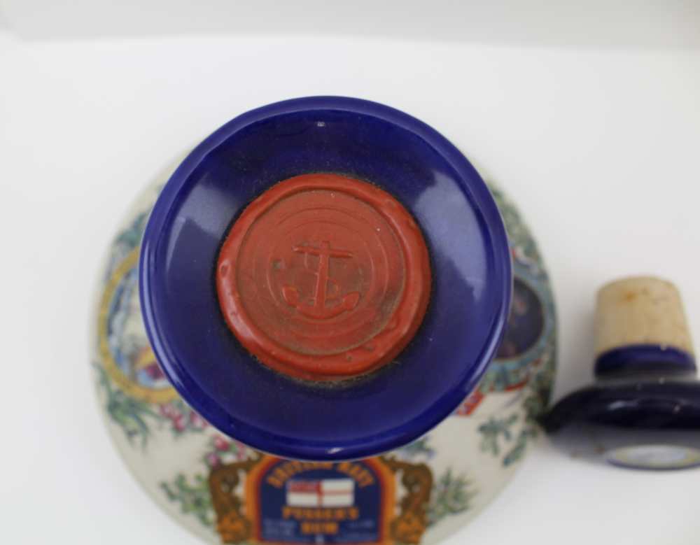 PUSSER'S BRITISH NAVY RUM 54% vol., 1 litre in ornate Wade ceramic ship's style decanter with HMS - Image 3 of 4