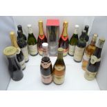 FIFTEEN VARIOUS WINES to include; Rudesheimer Rosengarten 1966 Hallgarten Ernest & Julio Gallo