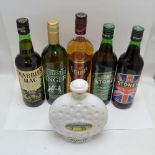 TURNBERRY "Etiquette" Wade decanter Finest Scotch Whisky GRANTS "Family Reserve" Scotch Whisky