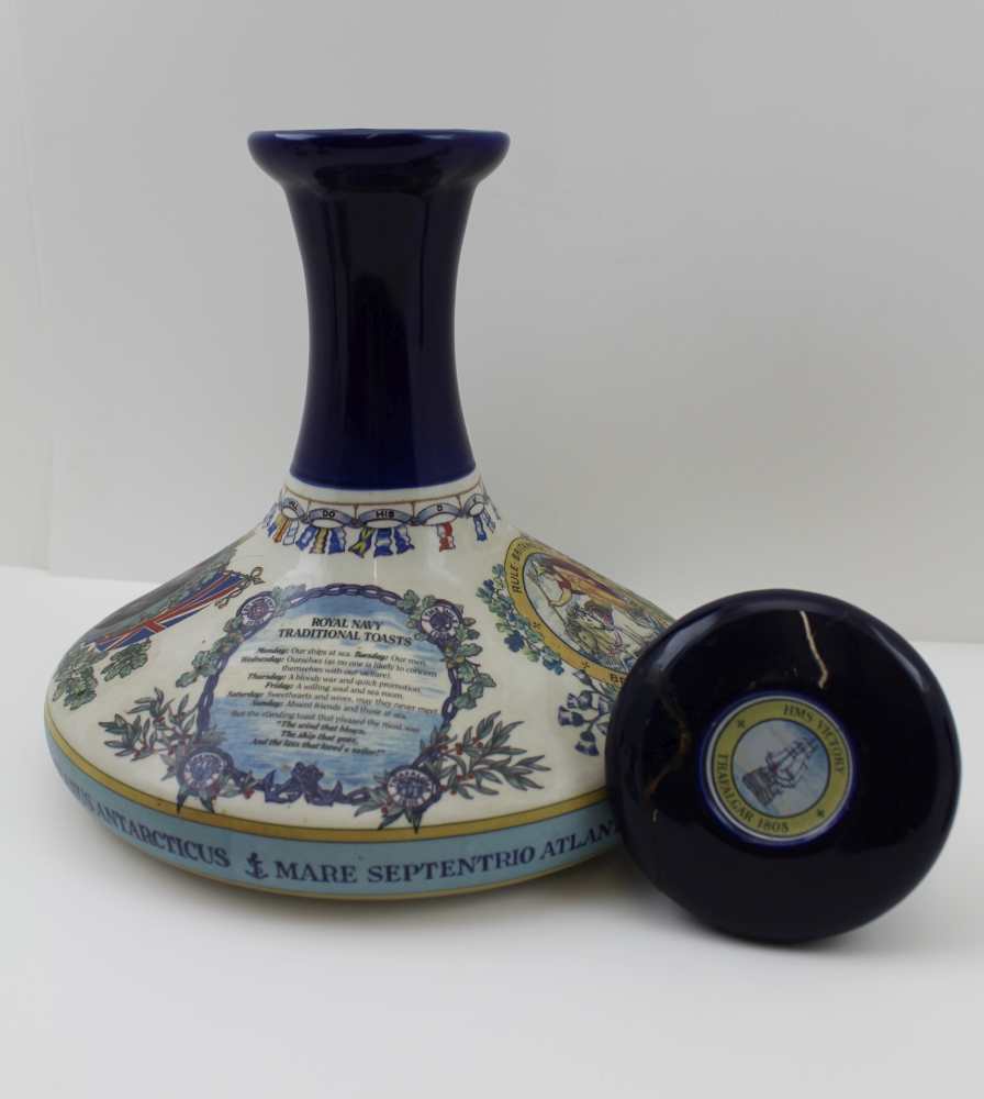 PUSSER'S BRITISH NAVY RUM 54% vol., 1 litre in ornate Wade ceramic ship's style decanter with HMS - Image 2 of 4