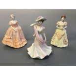 Three Coalport Ladies of Fashion figurines; ‘Karen’, ‘Summer Days’ and ‘Louisa’.