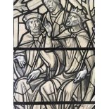 A stamped John Hardman & Co. watercolour stained glass design depicting three kings for St Mary’s