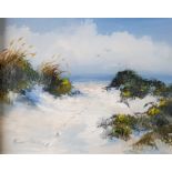 R. E. WALKER. Framed, signed oil on canvas, coastal scene, 39.5cm x 49cm.