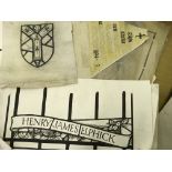 A selection of stamped Hardman & Co watercolours and drawing tracings.
