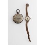 A Goldsmiths & Silversmiths Co. silver ladies wrist watch, hallmarked Birmingham 1952, reverse