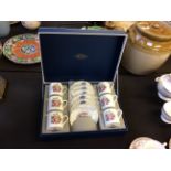 A Royal Worcester coffee set with six cups and six saucers, in box.