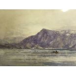 Two framed and glazed, signed watercolours on paper, one W. MELDRUM, lake and mountain scene in