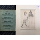 BERNARD PARTRIDGE, mounted pencil sketch depicting three gentlemen in differing poses, signed and