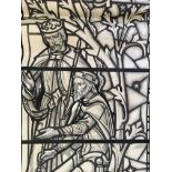 A stamped John Hardman & Co. watercolour stained glass design depicting two kings for St Mary’s