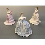 Three Royal Worcester figurines; Splendour at Court ‘The Jewel in the Crown’ and ‘A Royal