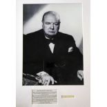 A framed photograph of Winston Churchill, with signature.