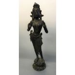 *A bronze statue of Parvati with gemstone to head and headdress. Height approximately 50cm.