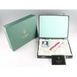 A limited edition Conway Stewart Churchill 18ct yellow gold mounted fountain pen, with cigar and '