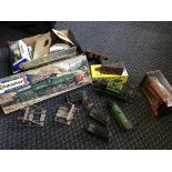 A selection of railway items including Kitmaster Giant Swiss Crocodile, Hornby locomotive, etc.