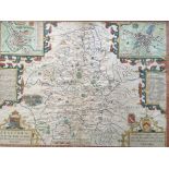 Two framed maps depicting Warwickshire and part of central England.