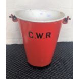 G.W.R fire bucket with raised letters.