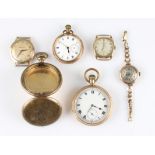 Three 9ct yellow gold cased wrist watches, to include the names Lanco and Smiths Imperial, all
